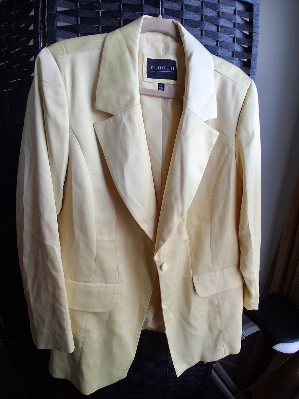 Eloquii Pale Yellow Single-Button Blazer